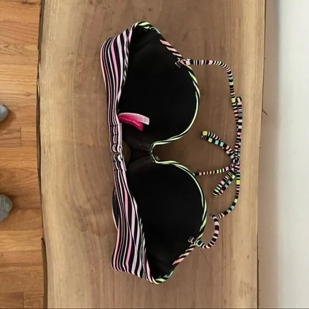 Victoria secret swim Bikini top womens colorful adjustable strapless 36 c
